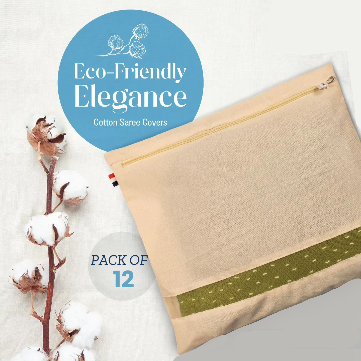 Premium Cotton Saree Covers with Zip